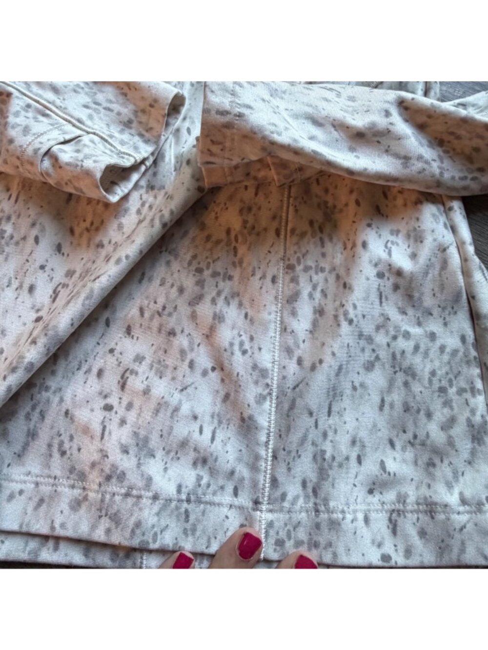 Calla Quarter Zip Pullover XS White Gray Speckled Fleece Activewear Top - Picture 2 of 4